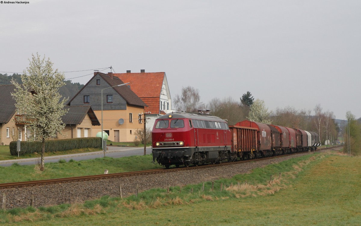 215 086-0 mit dem EK 54290 (Betzdorf - Altenkirchen Ww) bei Niedererbach 31.3.14