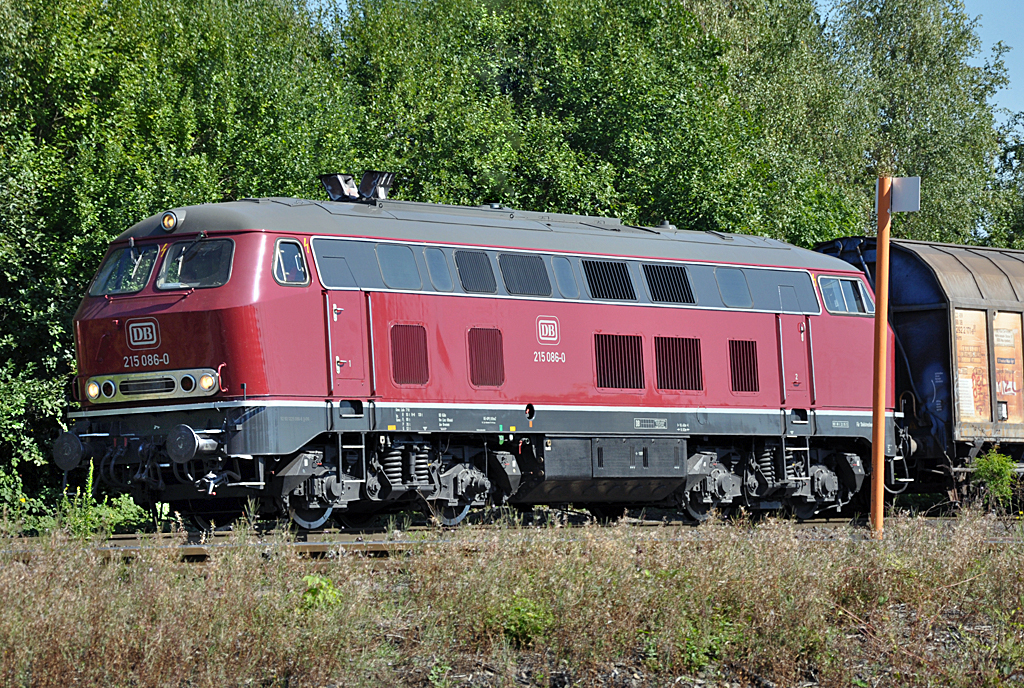 215 086-0 mit Gterzug auf dem HGK-Gelnde in Brhl-Vochem - 05.09.2013