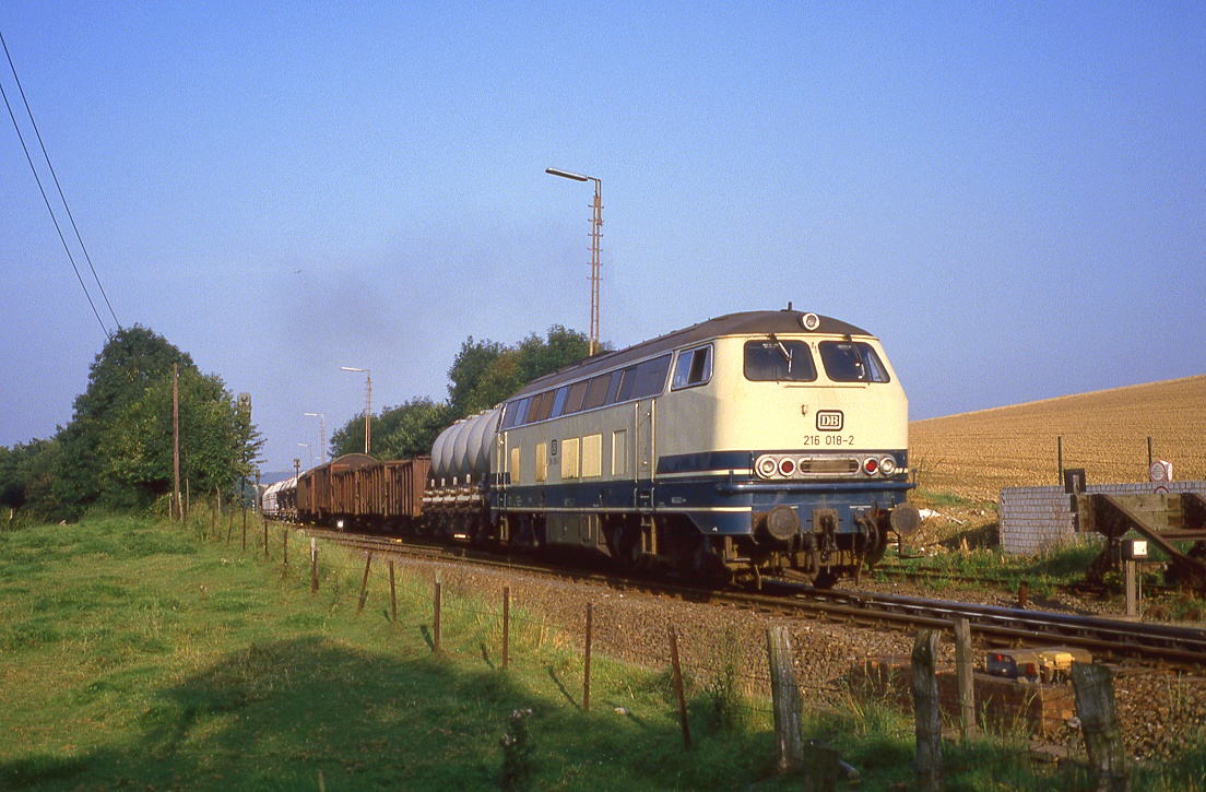 216 018, Wülfrath Flandersbach, 28.08.1984.