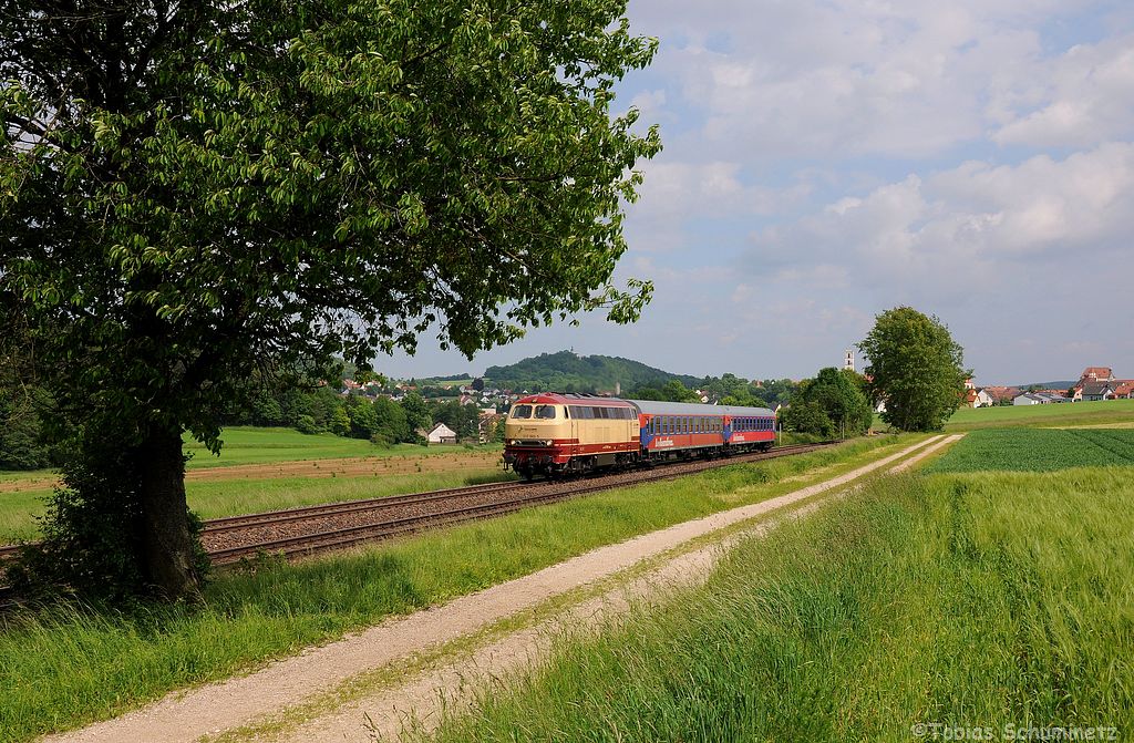 217 002 (92 80 1217 002-5 D-BTEX) mit Zug 32822 am 11.06.2013 von Regensburg nach Nürnberg bei Sulzbach-Rosenberg