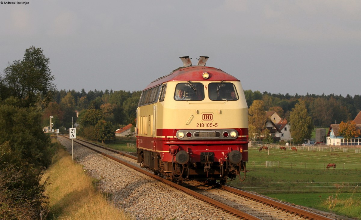 218 105-5 als NbZ 61954 (Rottweil - Villingen(Schww)) bei Zollhaus 5.10.14