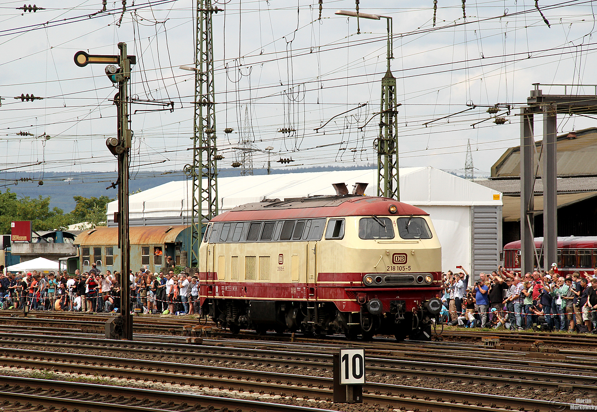 218 105 bei der Lokparade in Koblenz Lützel am 16.06.2018
