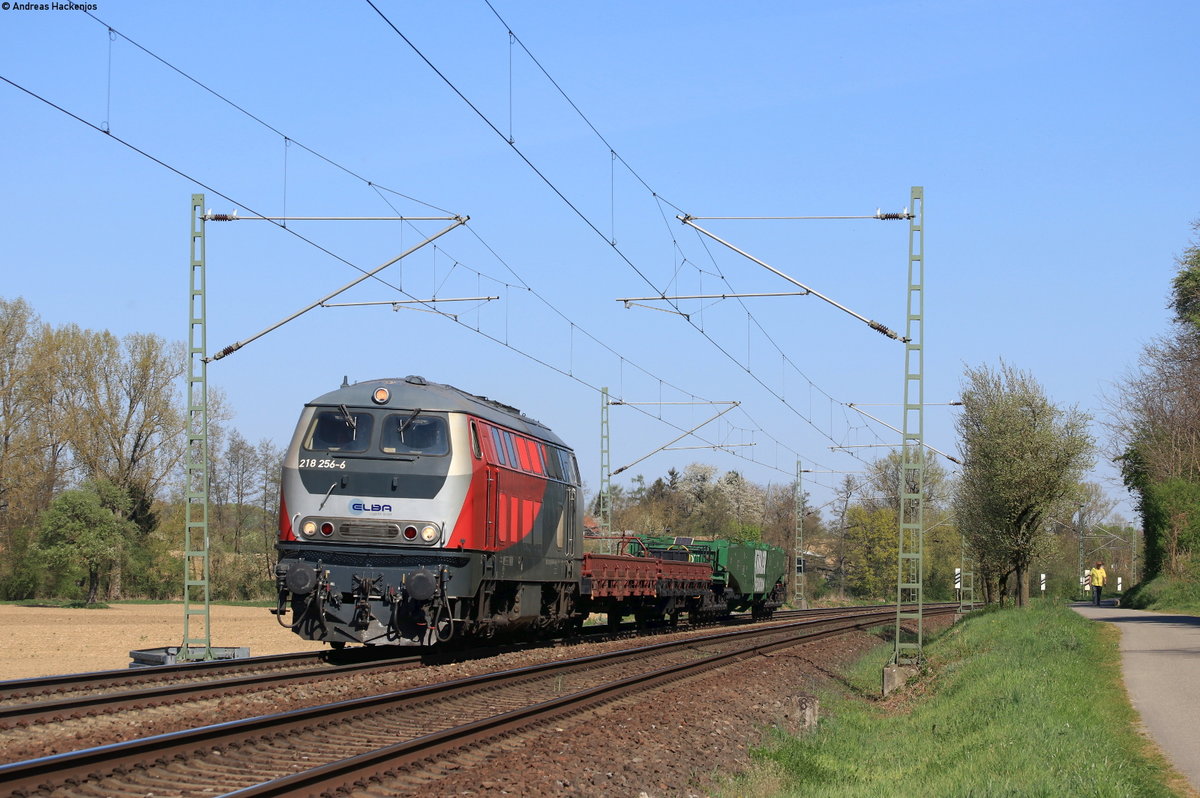218 256-3 mit dem DGZ? 95624 (Mannheim Rheinau-Bietigheim Bissingen) bei Helmsheim 11.4.20