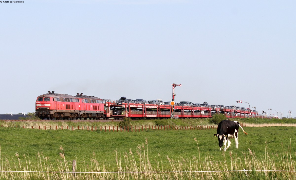 218 311-9 und 218 386-1 mit dem AS 1446 (Niebüll-Westerland(Sylt)) bei Lehnshallig 5.6.15