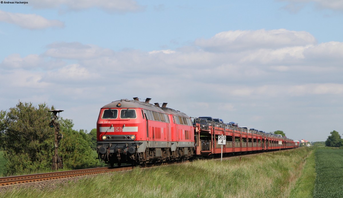 218 315-0 und 218 397-8 mit dem AS 1444 (Niebüll-Westerland(Sylt)) bei Lehnshallig 29.5.14