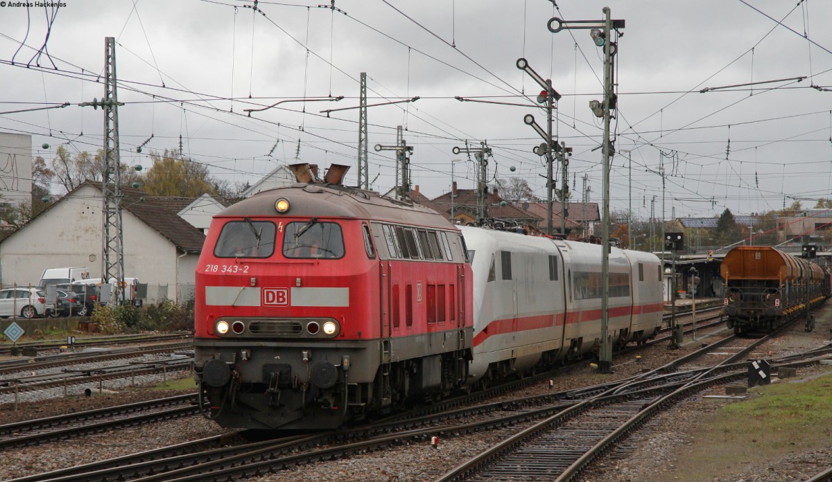 218 343-2 mit dem LPFT-A91743 (Villingen(Schwarzw)-Rottweil) bestehend aus 410 101-0 und 102-8 