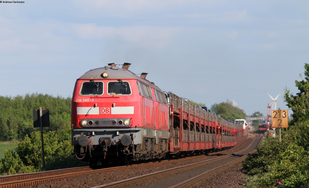 218 385-1 und 218 342-4 mit dem AS 1450 (Niebüll-Westerland(Sylt)) bei Klanxbüll 29.5.14