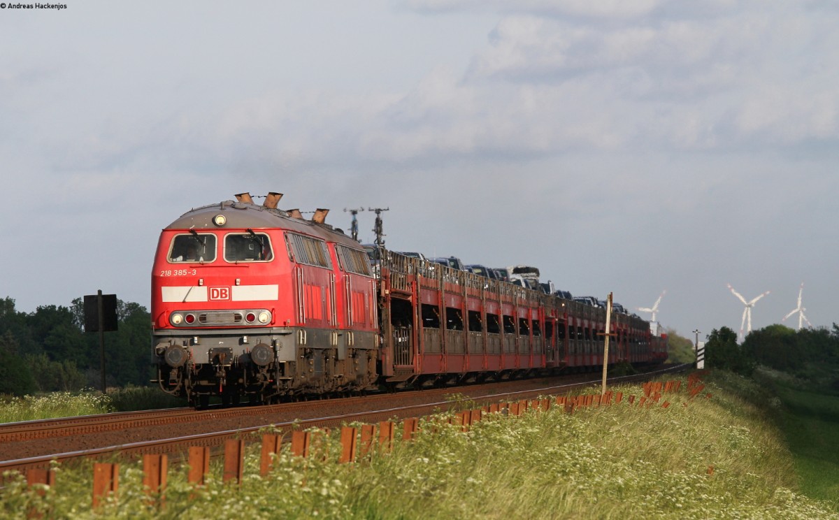 218 385-3 und 218 342-4 mit dem AS 1456 (Niebüll, Sylt Shuttle-Westerland(Sylt), Sylt Shuttle) bei Klanxbüll 28.5.14
