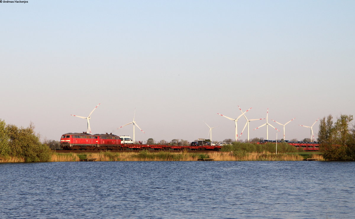 218 386-1 und 218 345-7 mit dem AS 1405 (Westerland-Niebüll) bei Niebüll 8.5.16