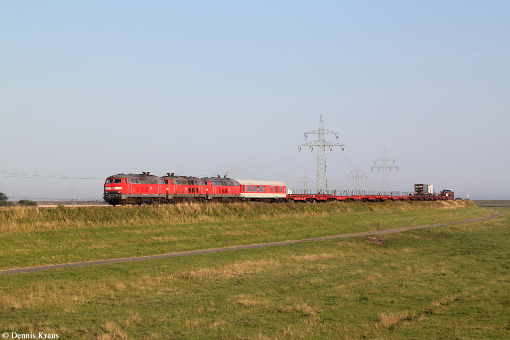 218 389 + 319 + 307 mit Sylt Shuttle am 22.07.2014 bei Klanxbüll.