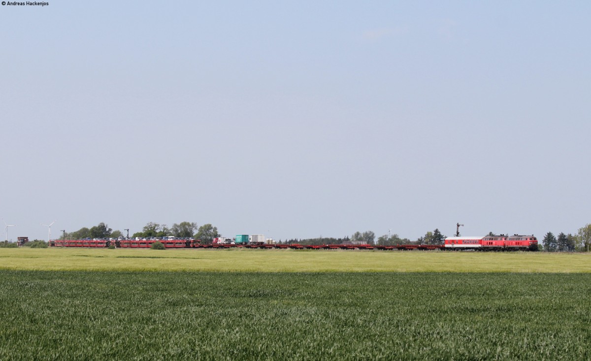 218 389-5 und 218 380-4 mit dem AS 1433 (Westerland(Sylt)-Niebüll) bei Lehnshallig 5.6.15