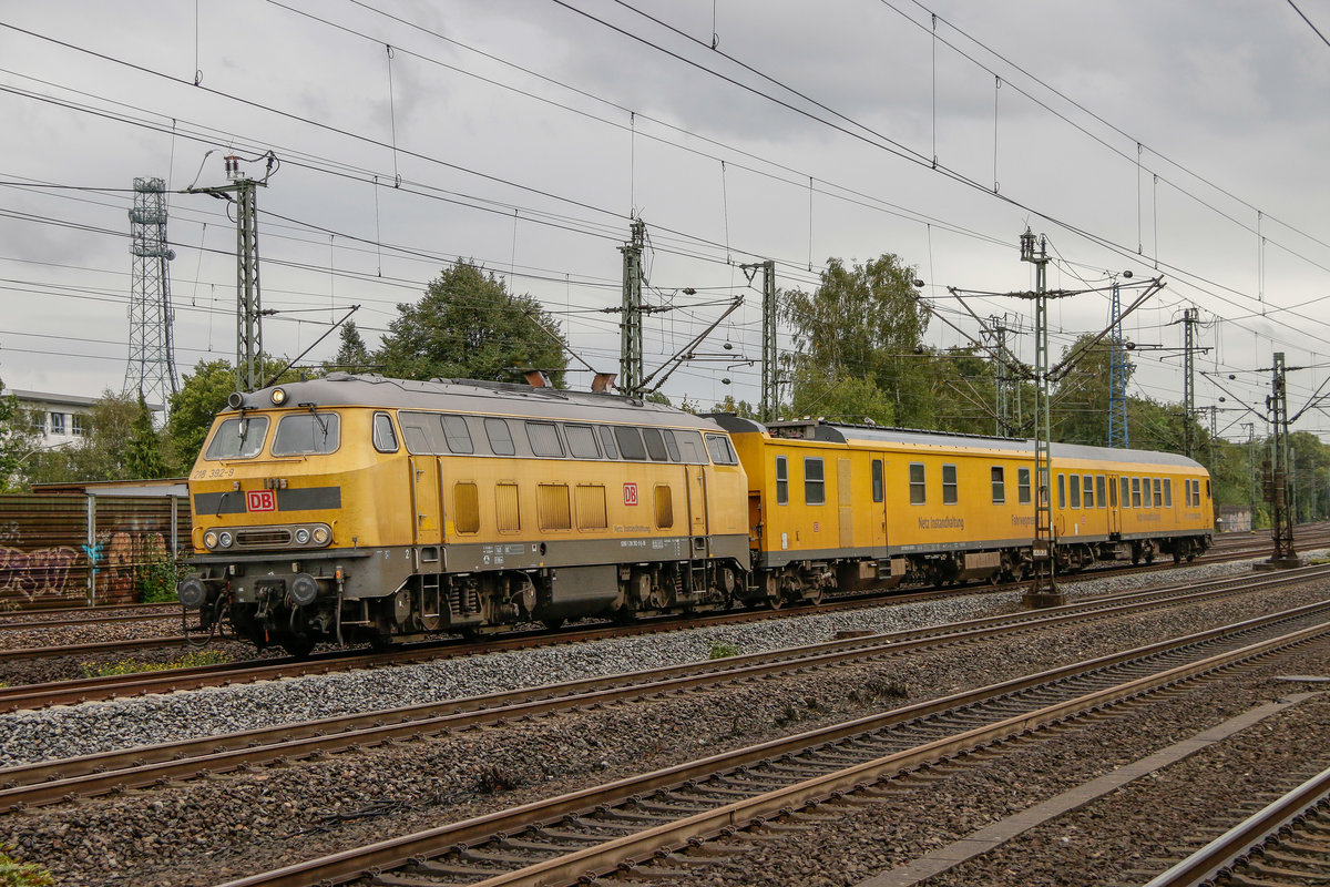 218 392-9 mit Messzug in Hamburg Harburg, am 21.09.2018.