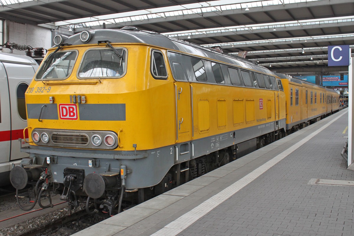 218 392 stand am 14.4.14 im Münchener Hbf.