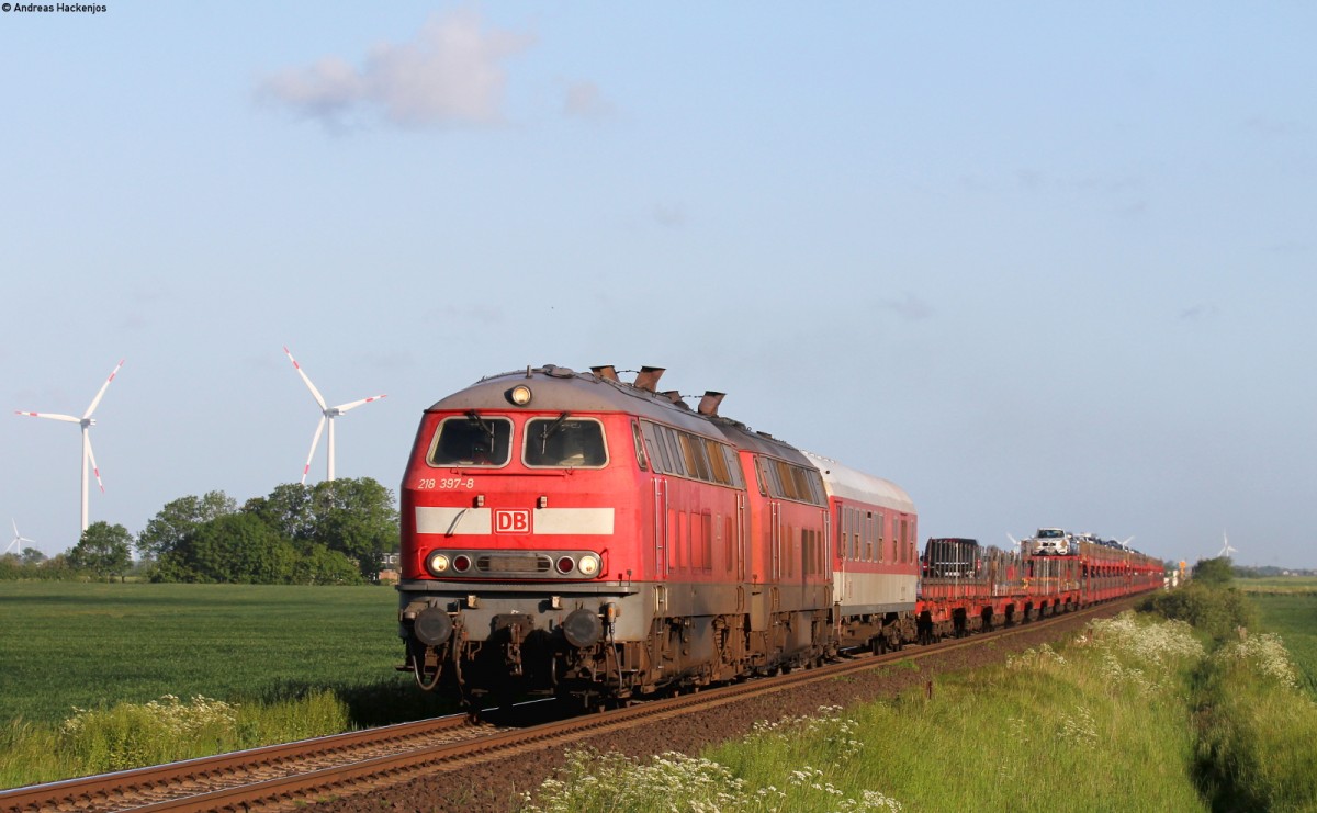 218 397-8 und 218 340-8 mit dem AS 1407 (Westerland(Sylt)-Niebüll) bei Lehnshallig 7.6.15