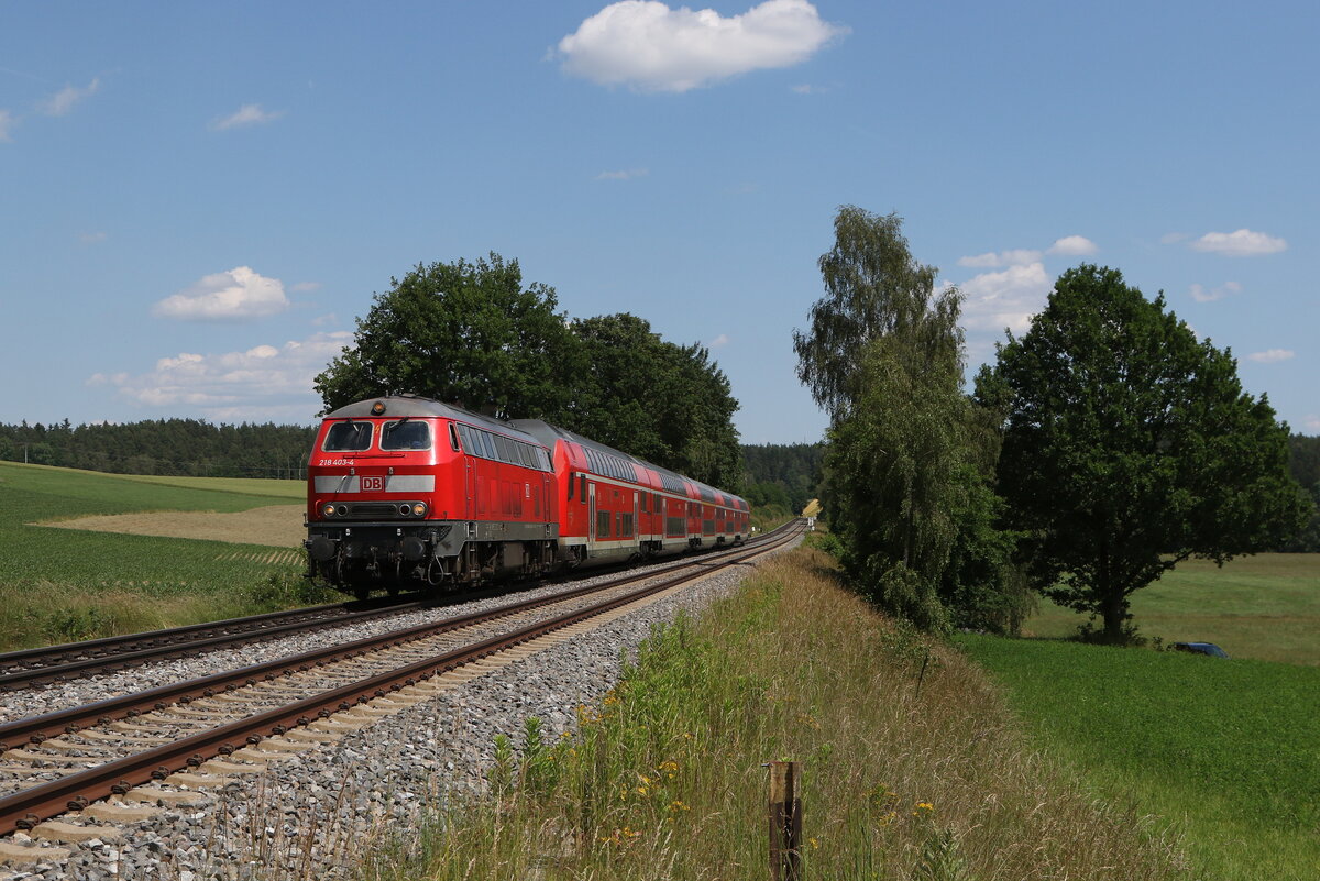 218 403 aus Regensburg kommend am 19. Juni 2026 bei Naabdemenreuth.