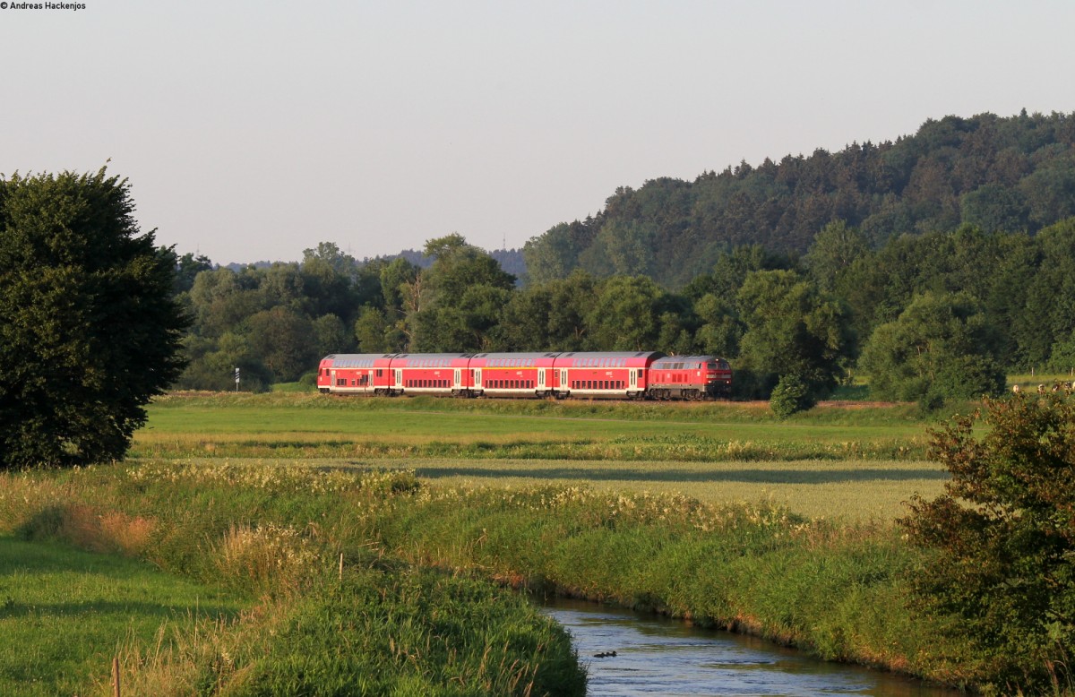 218 409-1 mit dem IRE 4235 (Stuttgart Hbf-Lindau Hbf) bei Schweinhausen 2.7.15
