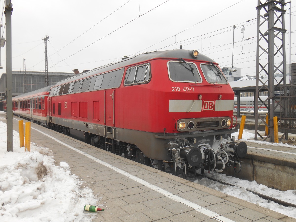 218 411 in München HBF. Februar 2015
