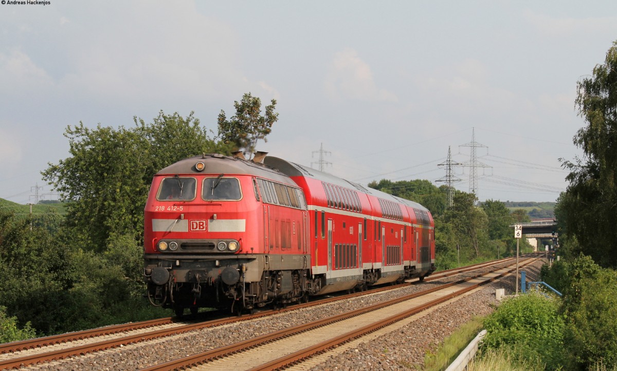 218 412-5 mit dem RE 12059 (Alzey-Mainz Hbf) bei Armsheim 5.8.14