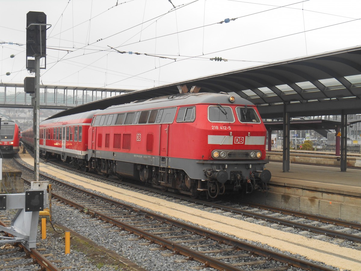 218 412 mit IRE nach Lindau in Ulm HBF. 17.10.2015