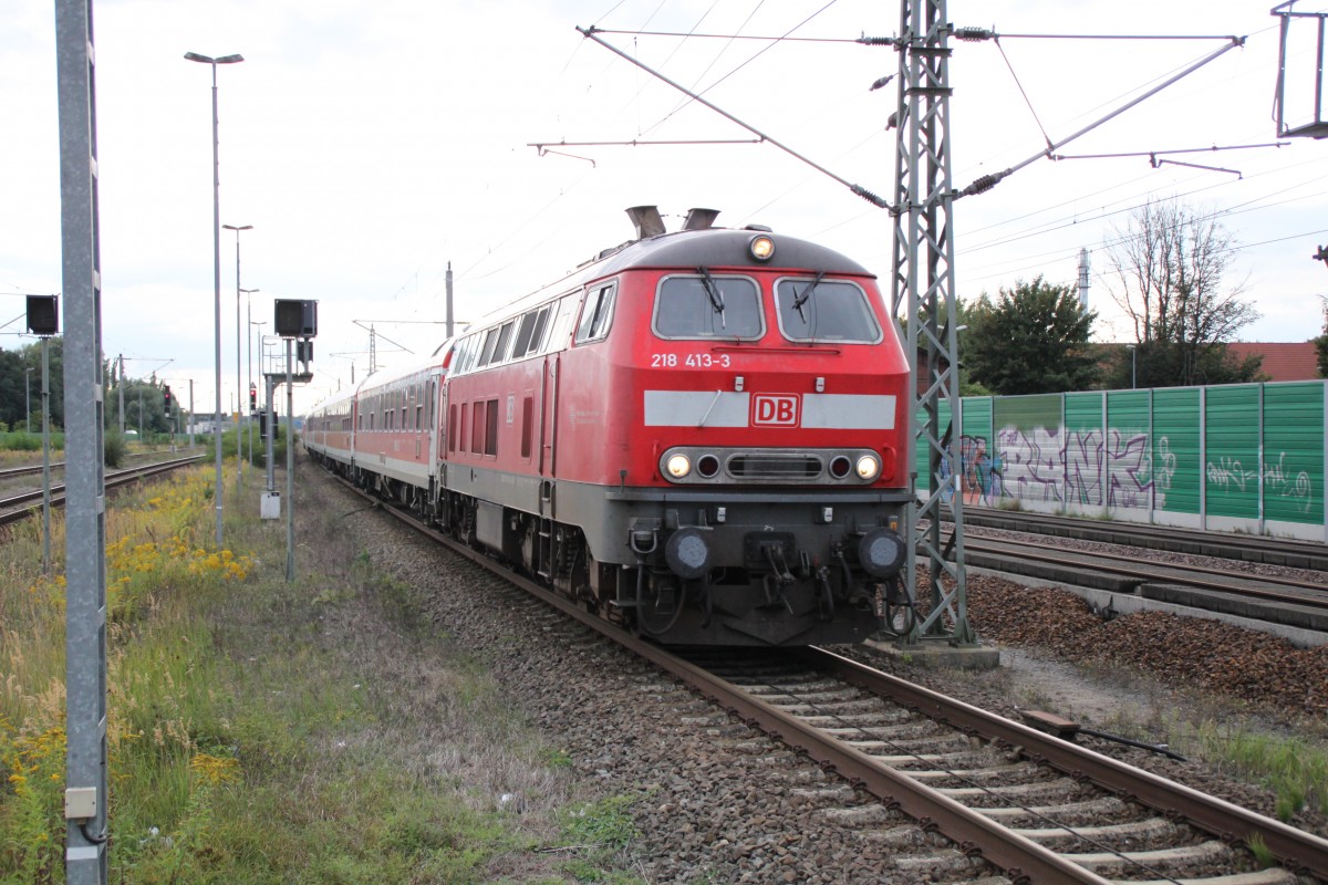 218 413 mit Stammstrecken Shuttle am 10.09.1013 in Rathenow