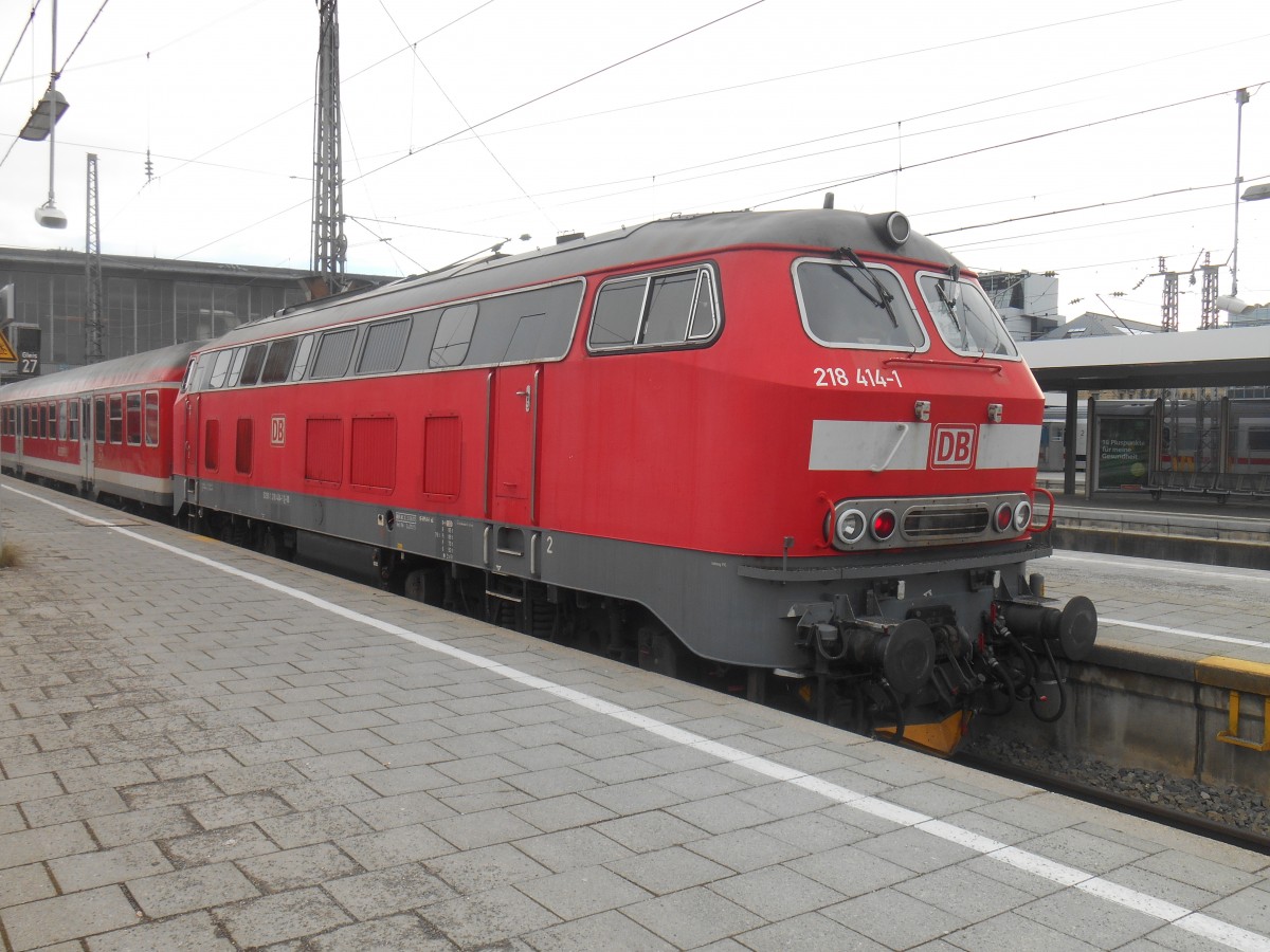 218 414 mit RE aus Memmingen in München HBF. 15.12015