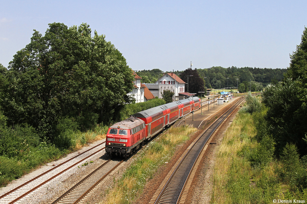 218 417 mit IRE 4227 am 11.07.2015 bei Bad Schussenried.