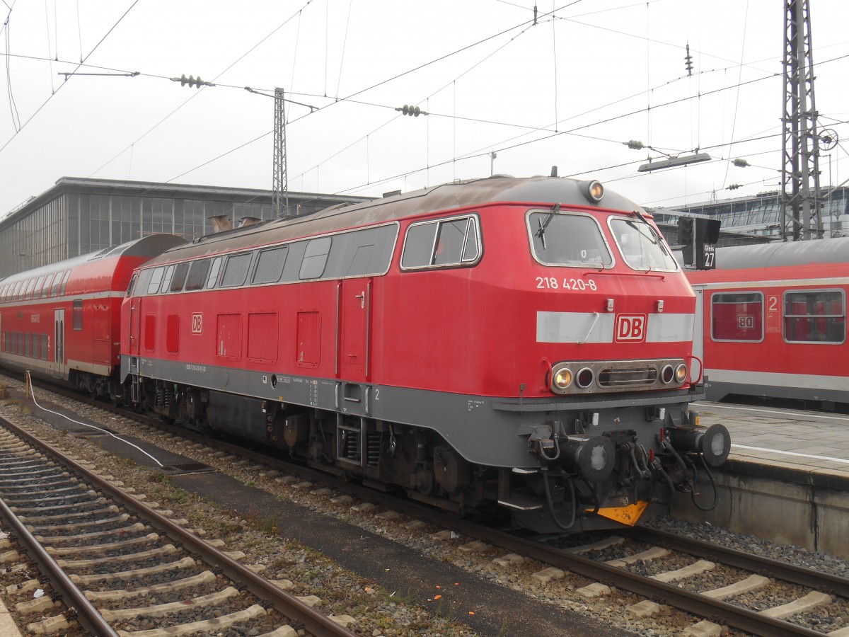 218 420 mit RE nach Füssen in München HBF. 18.12.2014
