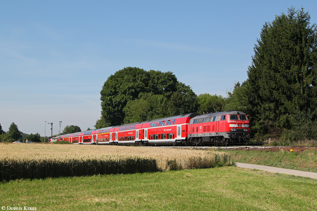 218 422 mit RB 27044 am 19.07.2014 bei Hörlkofen.