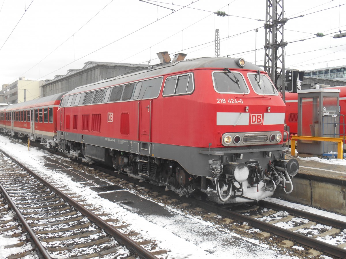 218 424 mit RE nach Füssen in München HBF. 29.1.2015