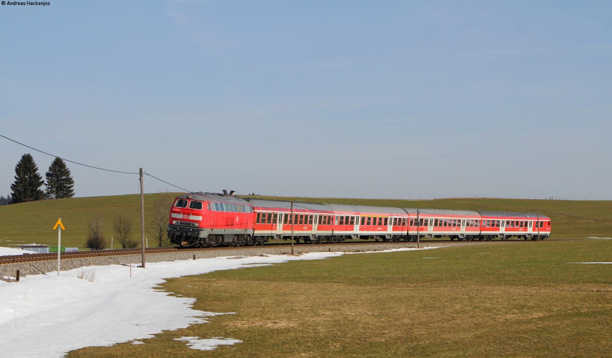 218 425-7 mit dem RE 57504 (München Hbf-Füssen) bei Bethlehem 10.3.15