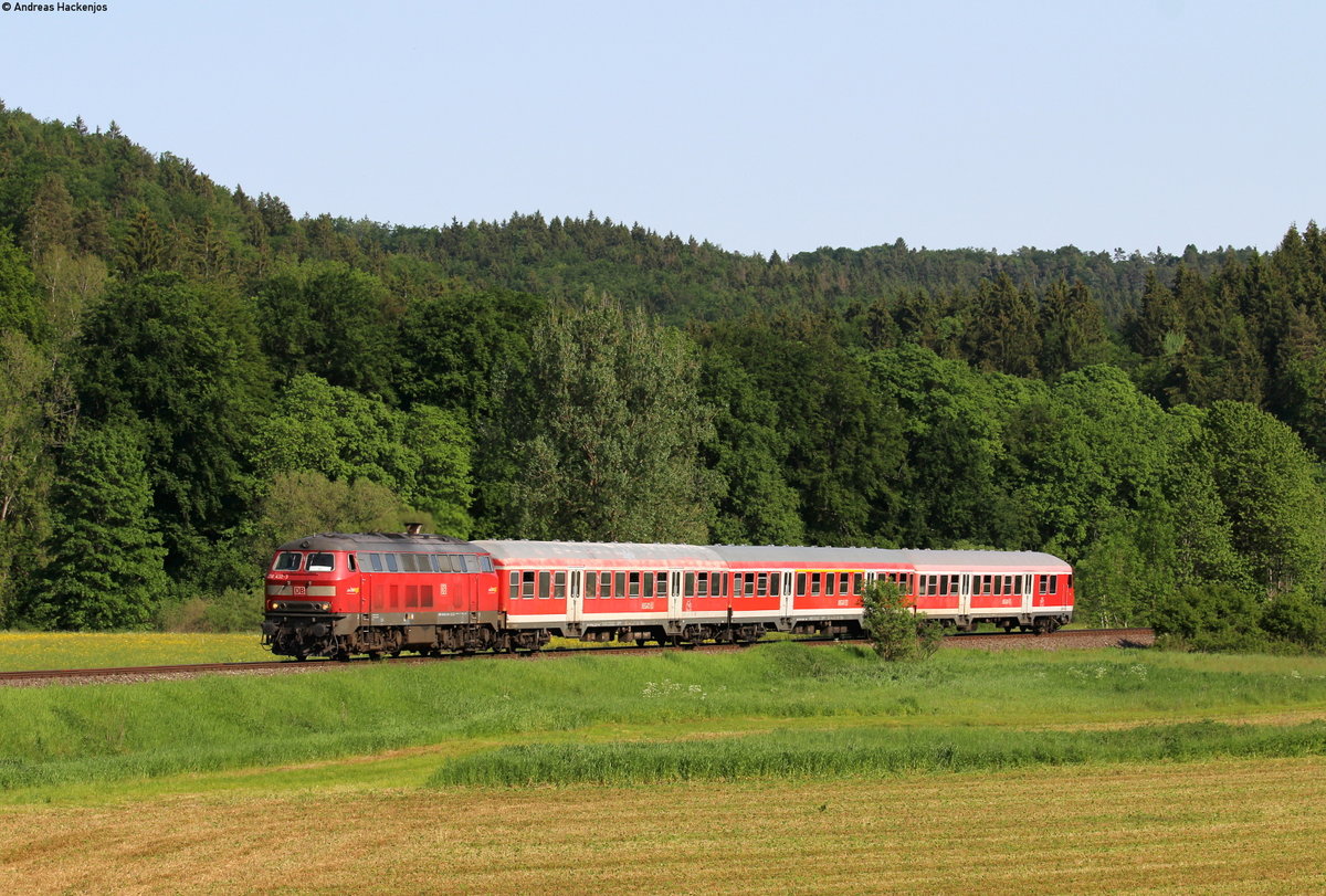 218 432-3 mit dem RE 22333 (Donaueschingen-Ulm Hbf) bei Immendingen 4.6.19