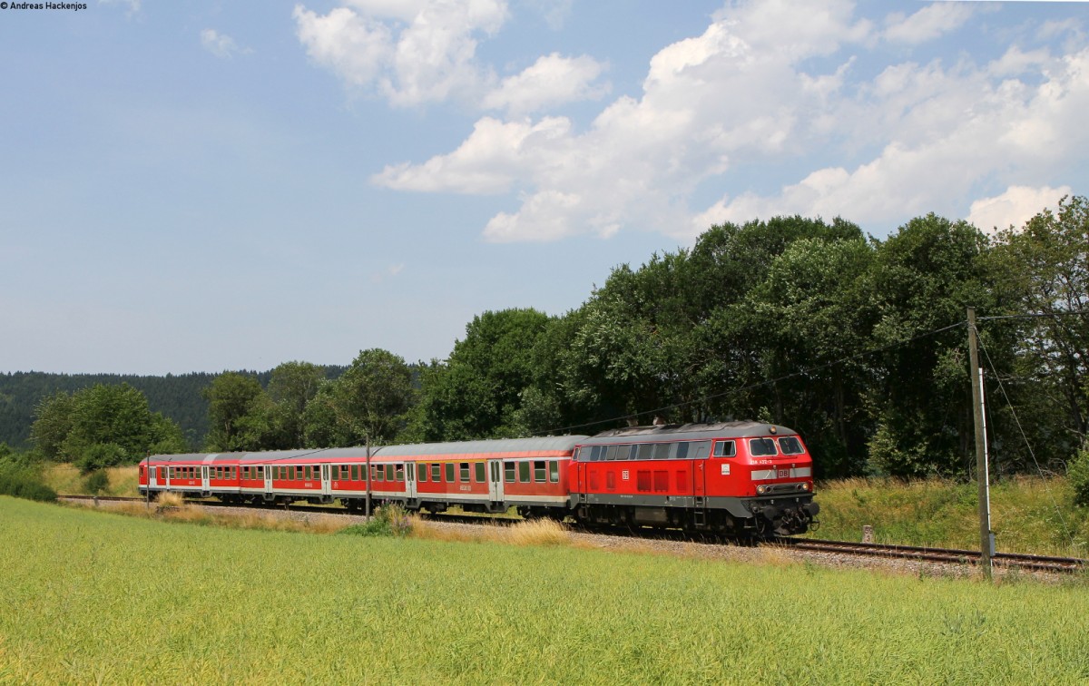 218 432-3 mit dem RE 22311 (Rottweil-Neustadt(Schwarzw)) bei Unadingen 4.7.15