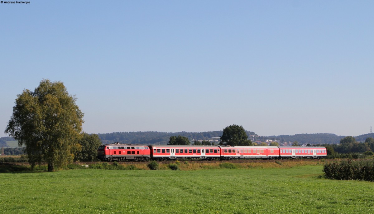 218 436-4 mit dem RE 28636 (Lindau Hbf-Radolfzell) bei Gohren 27.9.14