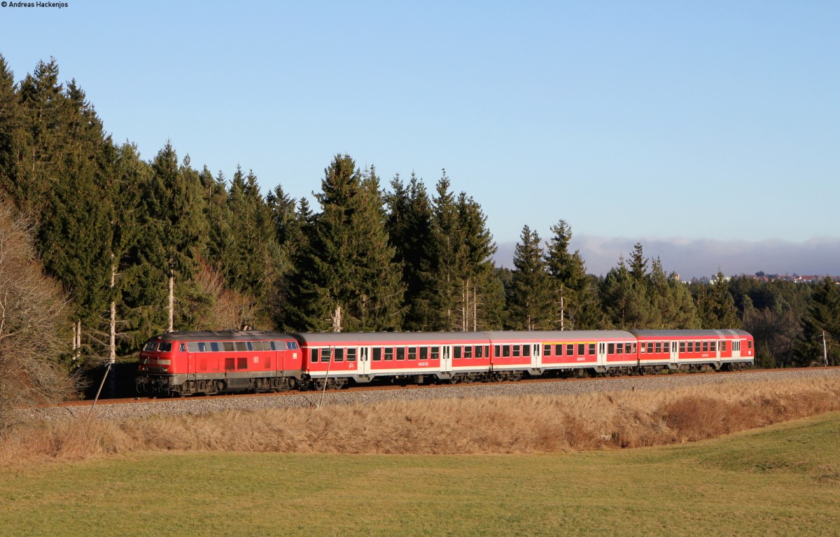 218 436-4 mit dem RE 22311 (Rottweil-Neustadt(Schwarzw)) bei Rötenbach 6.12.15