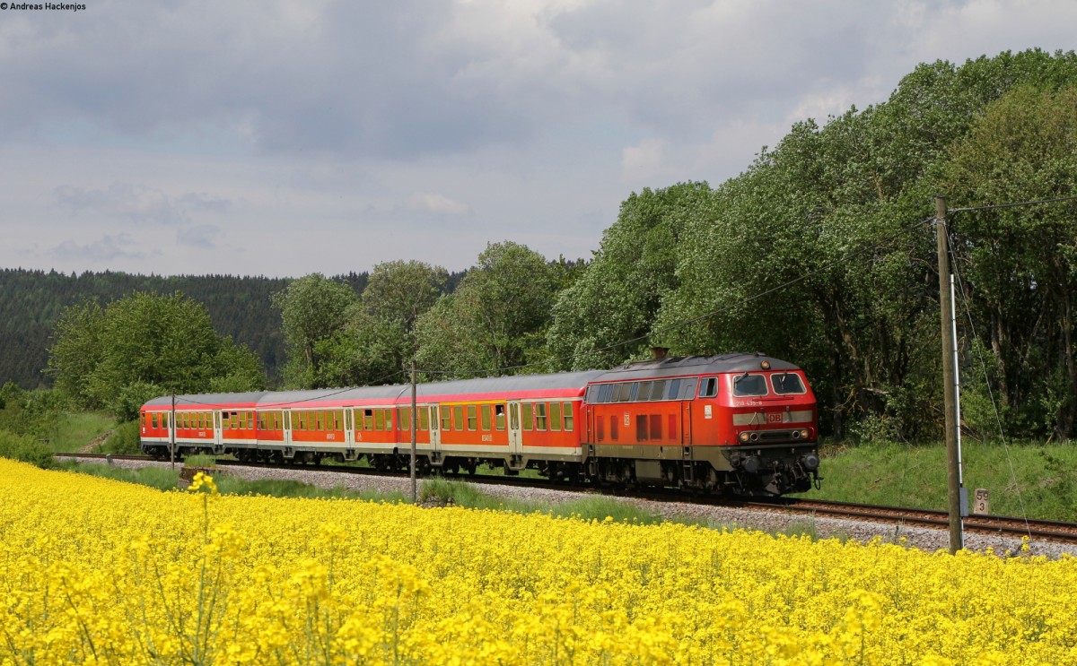 218 439-8 mit dem RE 22311 (Rottweil-Neustadt(Schwarzw)) bei Unadingen 16.5.15