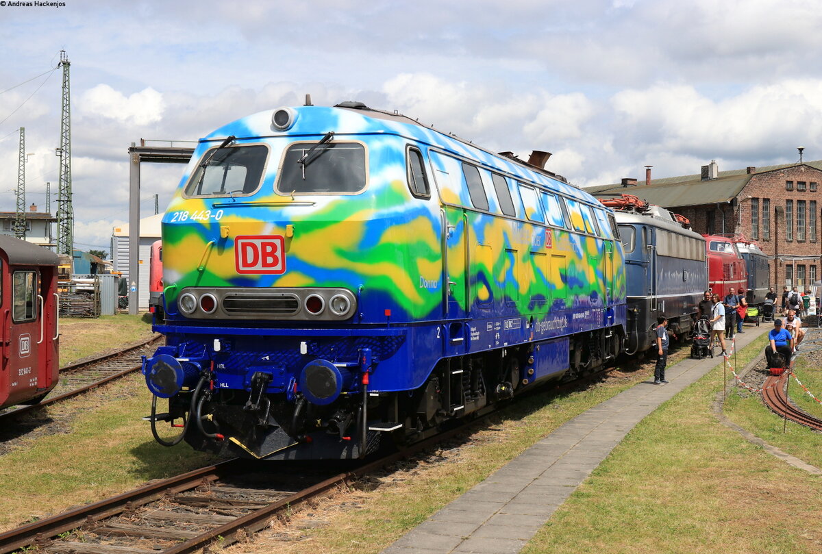 218 443-0 beim Sommerfest des DB Museums in Koblenz 26.6.22