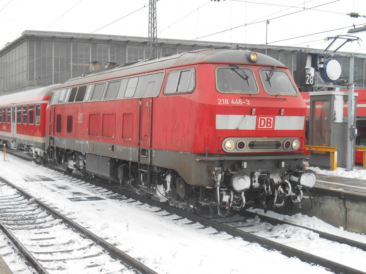 218 446 mit RE nach Memmingen in München HBf. 29.1.2015