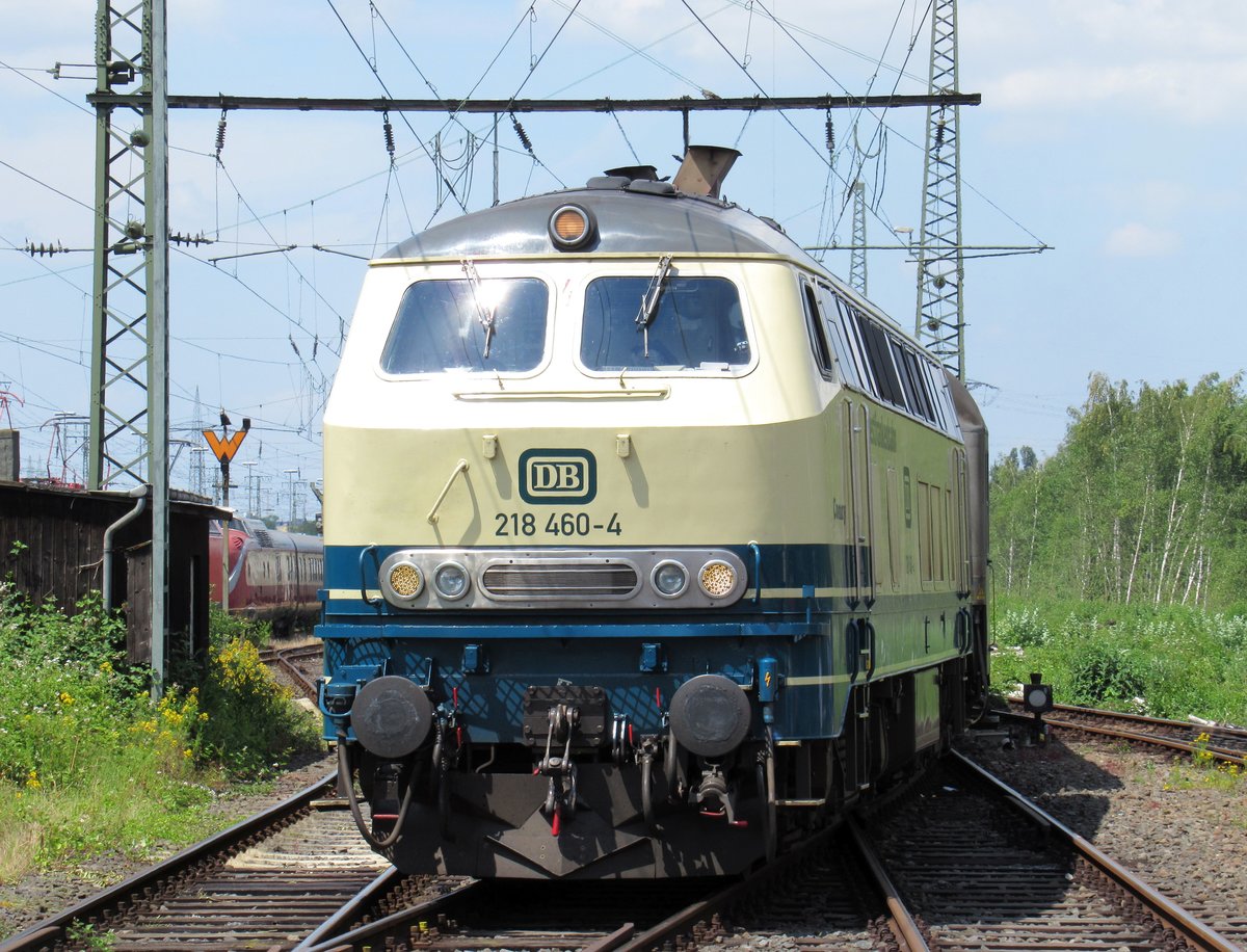 218 460 'Conny' der Westfrankenbahn am 22.06.19 auf dem DB-Sommerfest in Koblenz-Lützel.