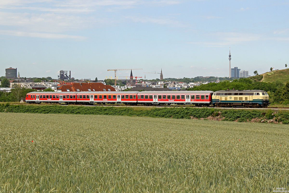 218 460  Conny  der WFB mit dem RB59 Ersatzzug bei Dortmund Hörde am 13.06.2020