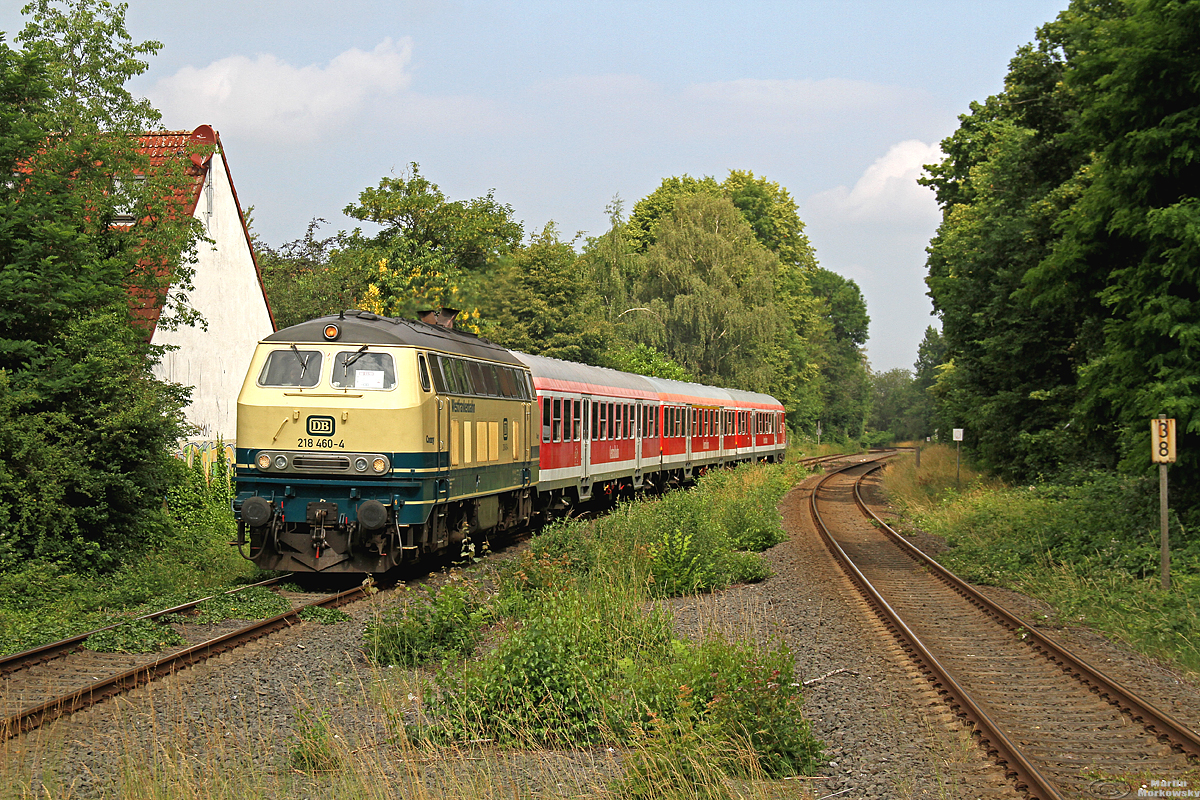 218 460  Conny  der WFB mit dem RB59 Ersatzzug in Dortmund Aplerbeck Süd am 20.06.2020