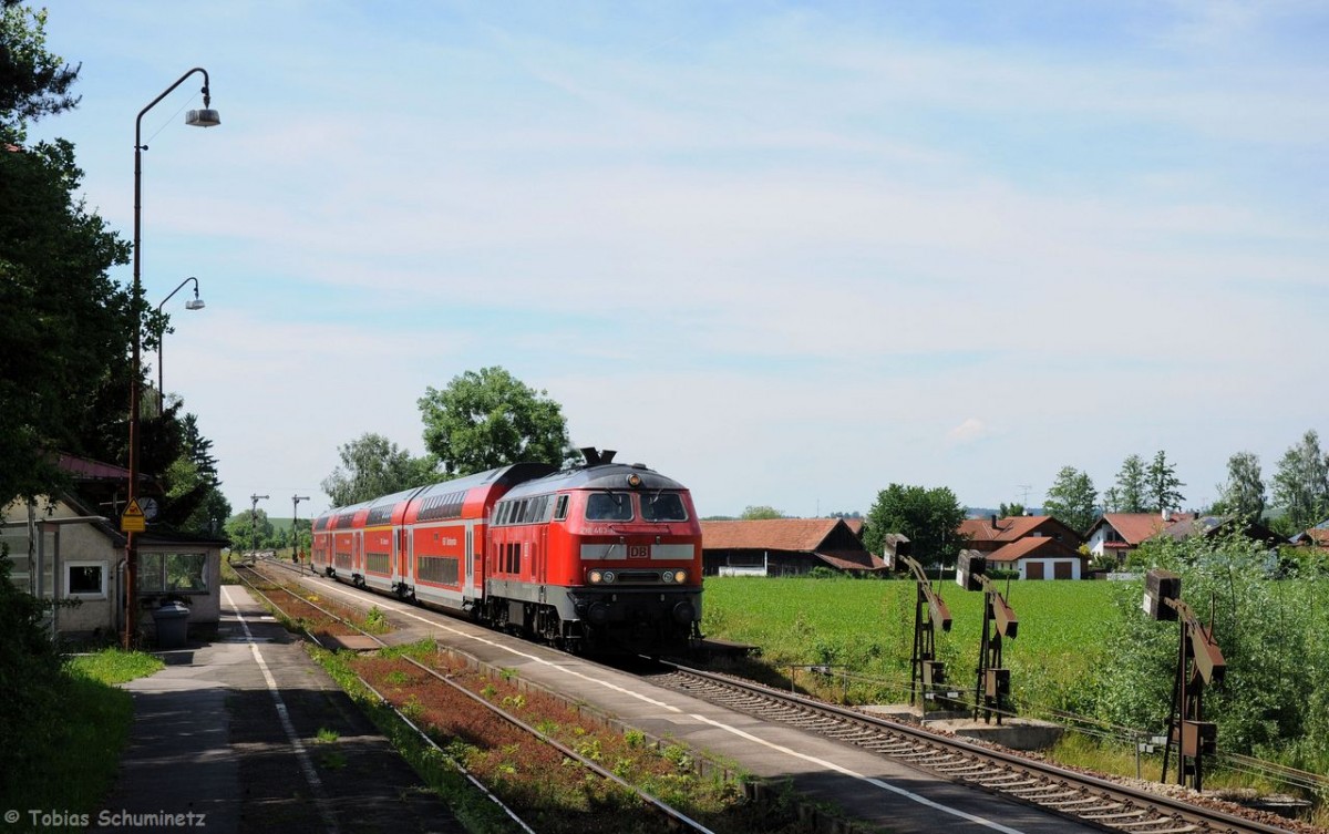 218 463 (92 80 1218 463-8 D-DB) mit RB27045 am 15.06.2013 in Weidenbach