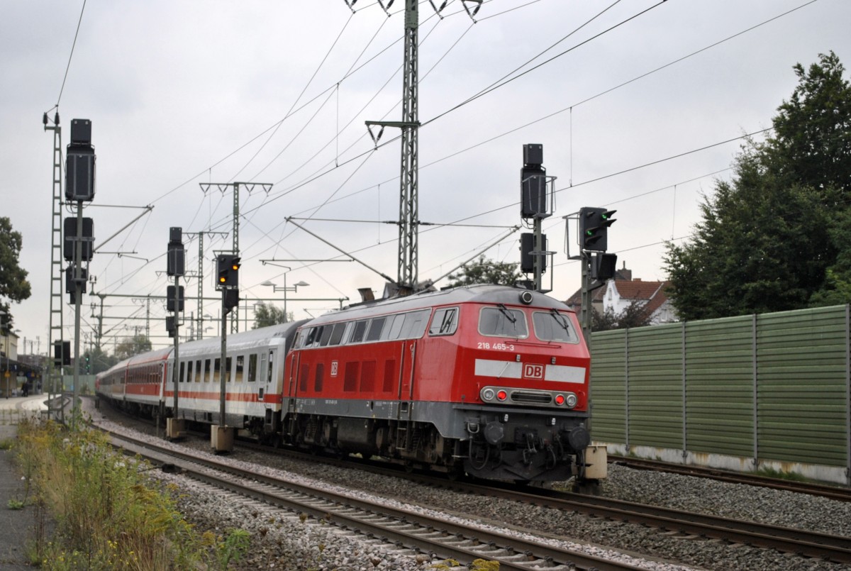 218 465, mit Stammstrecken IC nach Berlin/Osbahnhof, am 24.09.2013.
