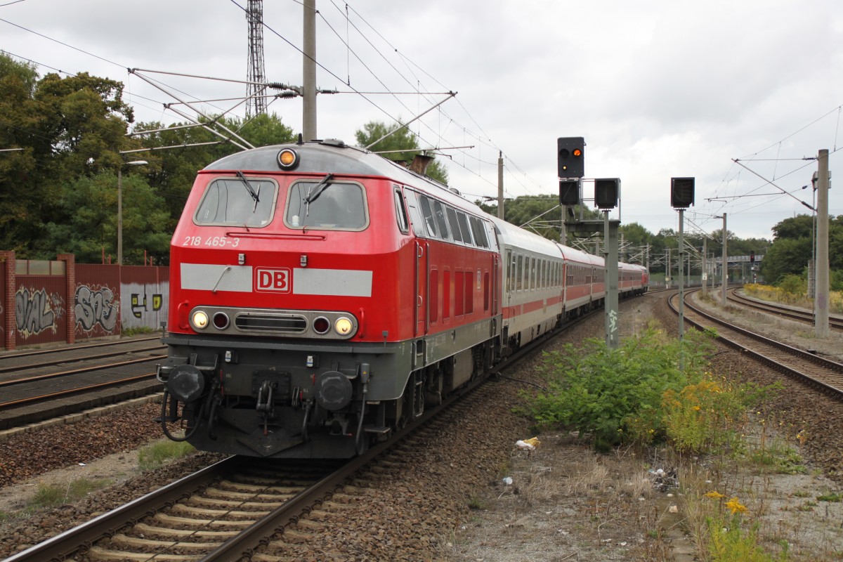 218 465 mit Stammstrecken Shuttle am 15.09.2013 in Rathenow