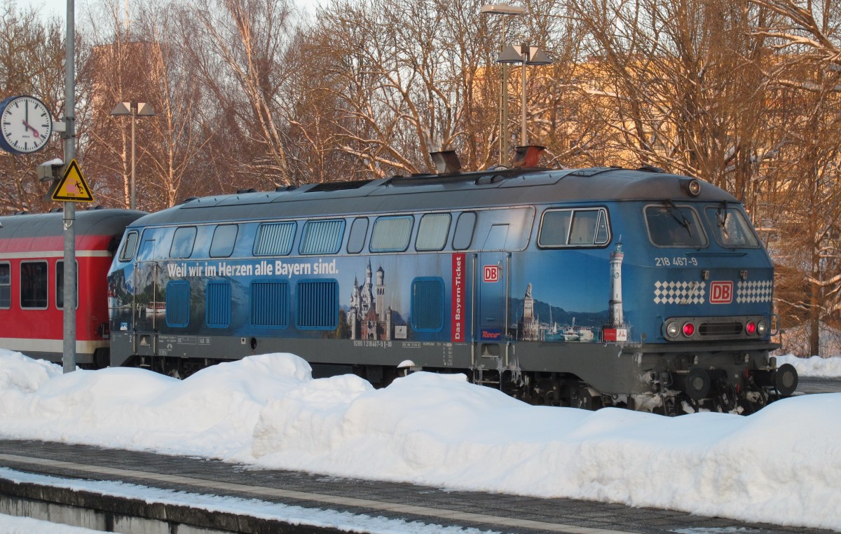 218 467-9 im Memminger Bahnhof,am 1.1.2015
