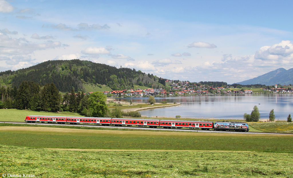 218 467 mit RE 57501 am 18.05.2014 am Hopfensee.