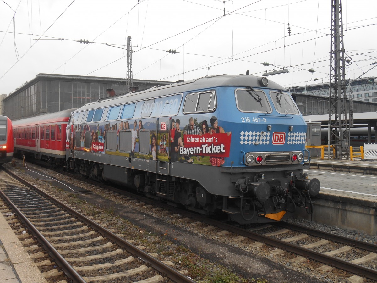 218 467 mit RE nach Memmingen in München HBF. 18.12.2014