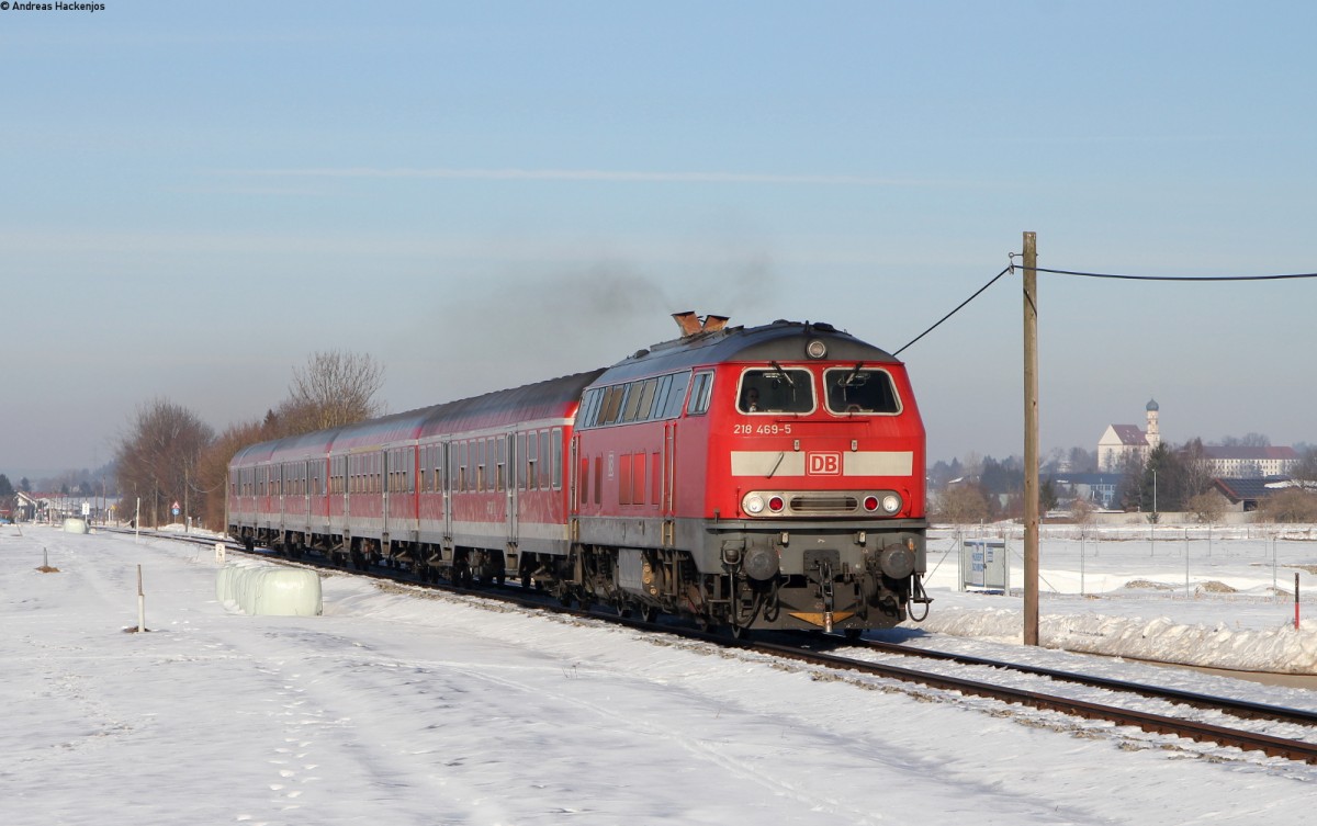 218 469-5 mit dem RE 57510 (München Hbf-Füssen) bei Marktoberdorf 19.2.15
