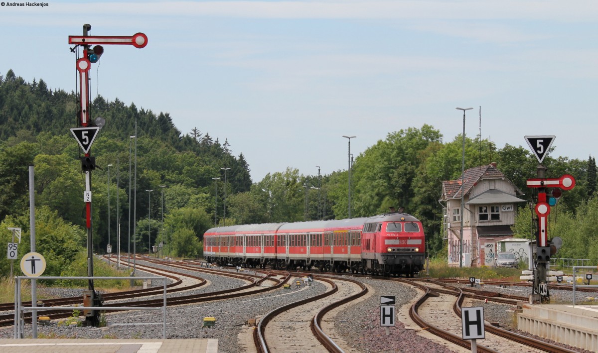 218 470-3 mit dem RE 14079 (Hildesheim Hbf-Goslar) in Goslar 3.7.14