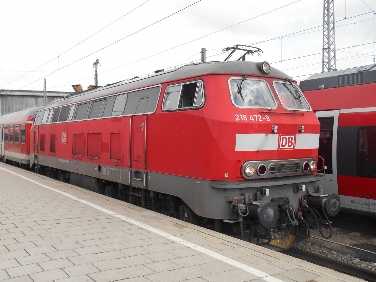 218 472 mit RE nach Kempten in München Hbf. Mai 2014