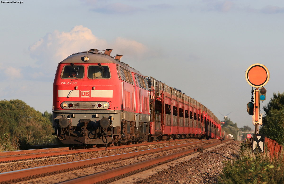 218 473-7 und 218 835-7 mit dem AS 1454 (Niebüll-Westerland(Sylt)) bei Klanxbüll 2.9.20